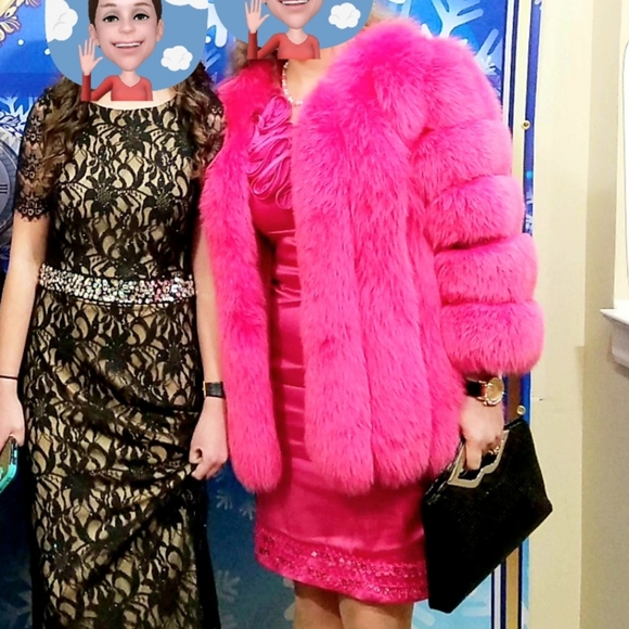 Pink Real fur Coat size M- L - Picture 2 of 3